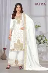 Safina By Banwery Chinon With Embroidered Kurti With Bottom Dupatta Suppliers In India